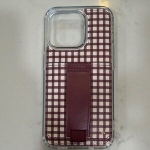 Plaid Burgundy Phone Case with Stand